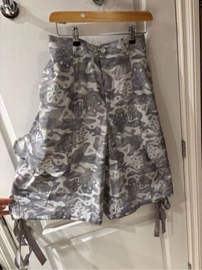 Gray Floral Camo Shorts